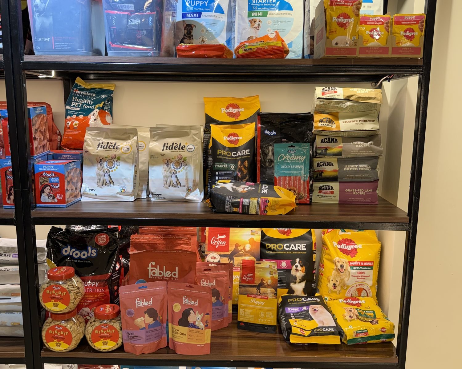 Dog food selection at House of Charlie, Lucknow